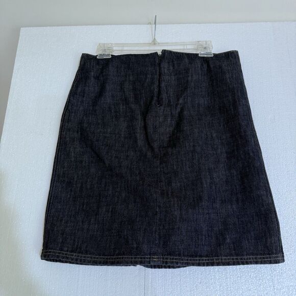 Gucci Denim Skirt with Lace-Up Front Detail Size 44 Dark Denim Missing Laces - Picture 8 of 13